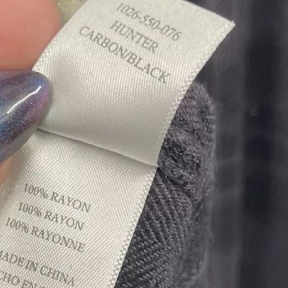 Rails Hunter Flannel Shirt Carbon Black Collar Plaid Top Boho L -XL - Picture 5 of 5